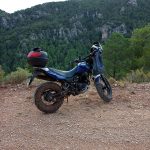 Mit der Hyosung Karion Offroad in Els Ports unterwegs.
